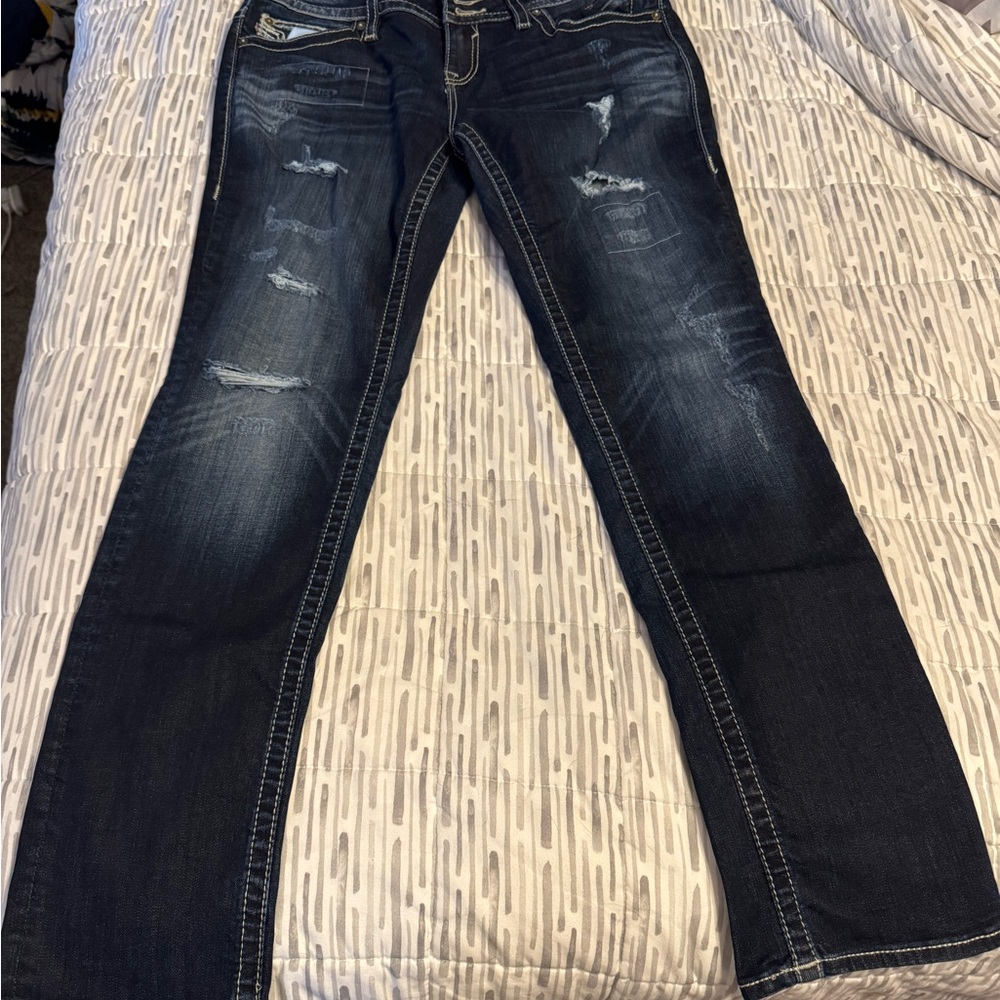 Vigoss Dark Blue Straight Leg Jeans
